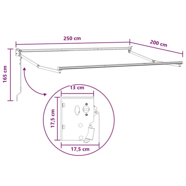 Elektrisk Retraktabel Markis Sand 100% Polyester och Aluminium