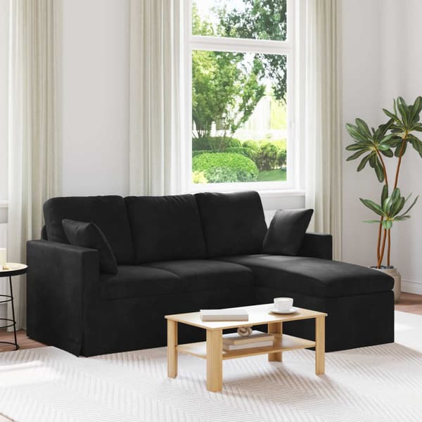 Soffa Svart 178 x 134 x 80 cm Sammet
