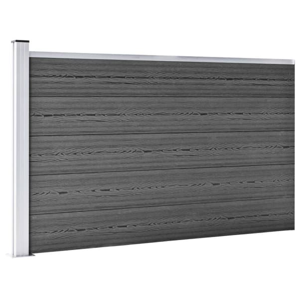 Staketpaneler WPC 353x105 cm svart