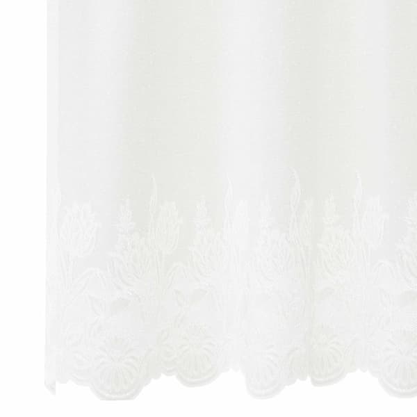 Spetsgardin med gardiner Blommor Vit 140 x 200 cm Polyester