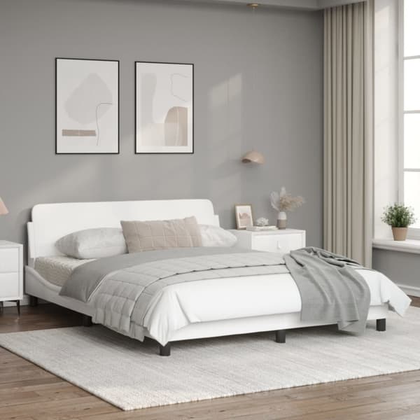 Bed Frame "Dover" White 160x200 cm Faux Leather