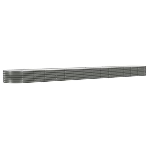 Odlingslåda galvaniserat stål 620x80x36 cm grå