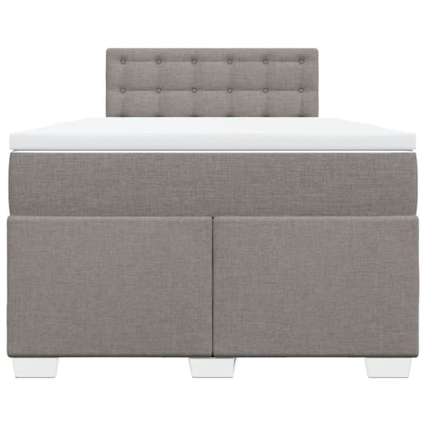 Ramsäng med madrass taupe 120x190 cm tyg