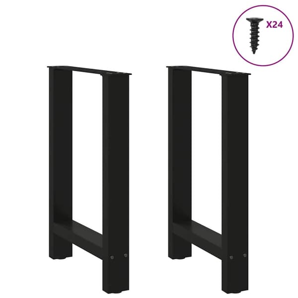Matbordsben svarta 2 st 60x(72-73) cm stål