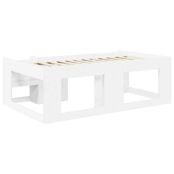 Barnsängsram med förvaring Vit 90 x 200 cm Konstruerat trä
