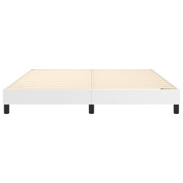 Boxspring-sängram vit 180x200 cm konstläder