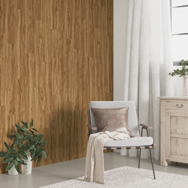 Väggpaneler träimitation brun PVC 2,06 m²