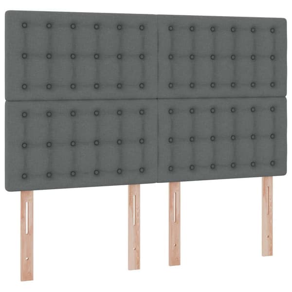 Förvaringssäng med madrass Mörkgrå 140 x 200 cm Polyester