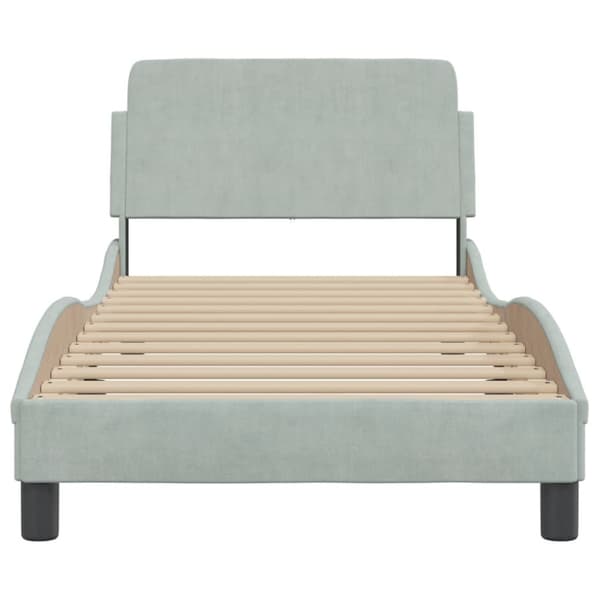 Bed Frame "Dover" Light Grey 90x200 cm Velvet