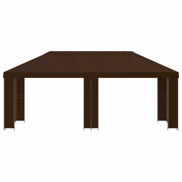 Trädgårdsgazebo 6 x 3 m Brun Polyester och Stål 190