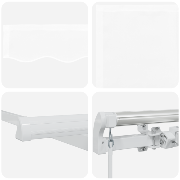 Utfällbar markis Vit 500 × 350 cm Polyester och aluminium
