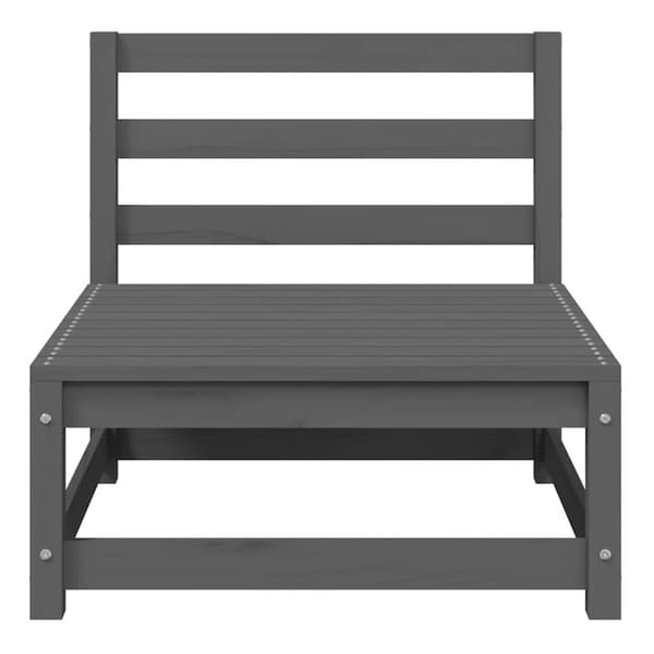 Loungegrupp med dynor 2 delar grå massiv furu