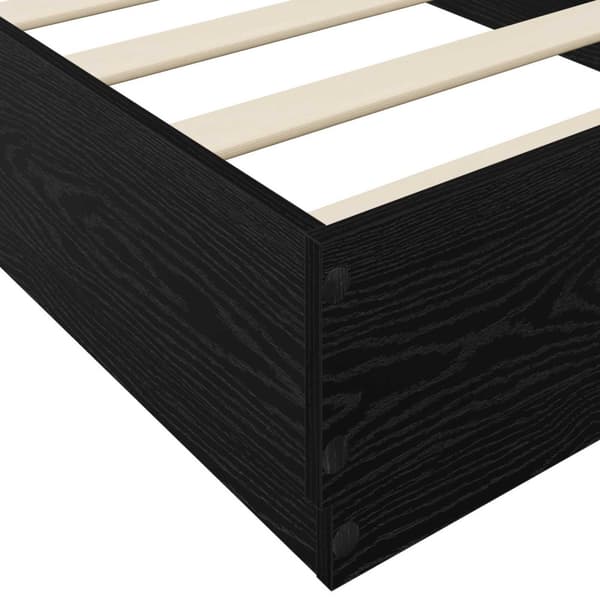 Golvsängsram Svart ek 80 x 200 cm Konstruerat trä