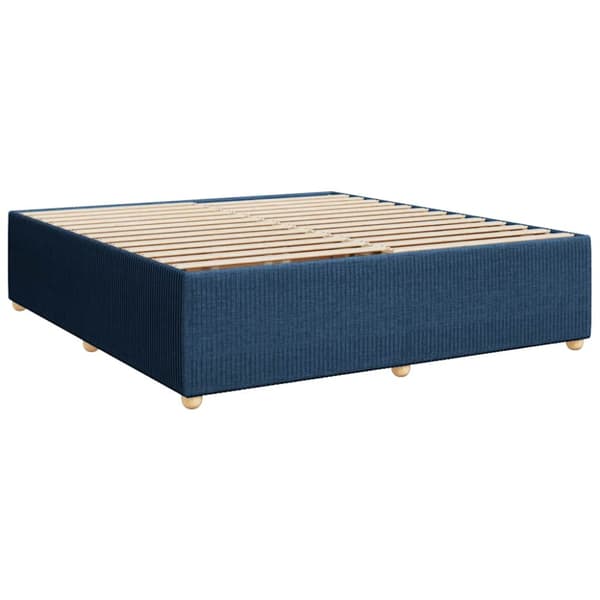Ramsäng med madrass blå 200x200 cm tyg