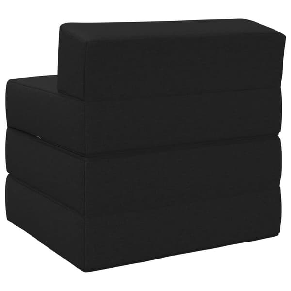 Fällbar Soffbed Svart 200 x 70 x 10 cm Tyg
