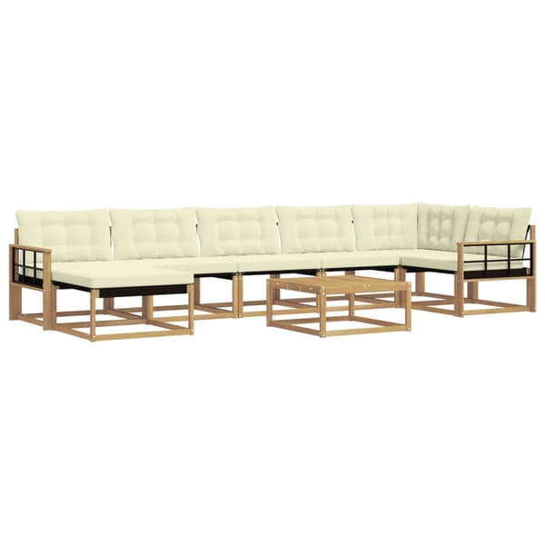 Utomhussoffset 8 pcs Vit och grädde 79 x 79 x 37 cm