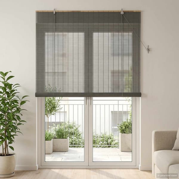 Rullgardin Grå 130 x 220 cm Bambu
