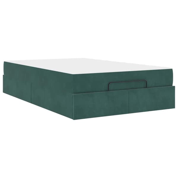 Sängram med madrass 2 pcs Grön Sammet