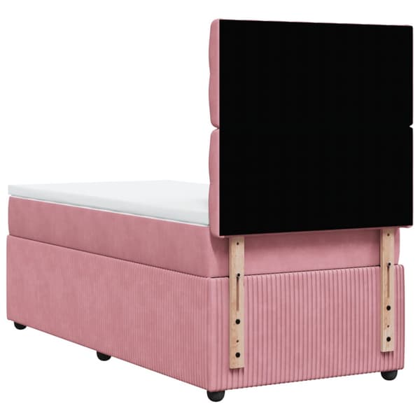 Ramsäng med madrass rosa 80x200 cm sammet