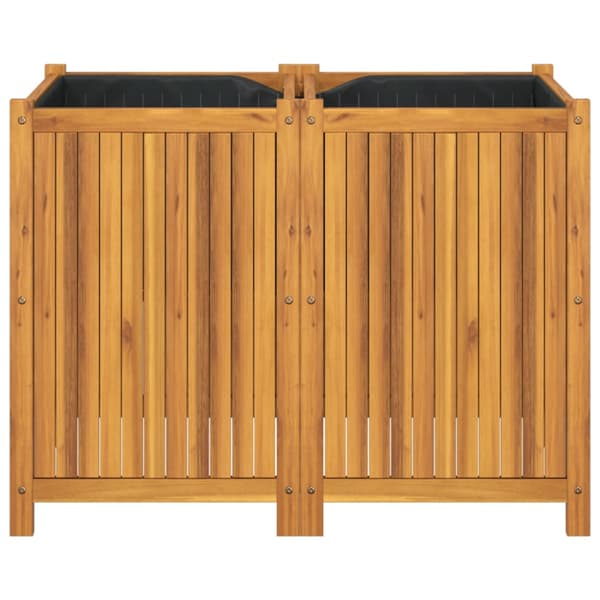 Odlingslåda med foder 100x50x75 cm massivt akaciaträ