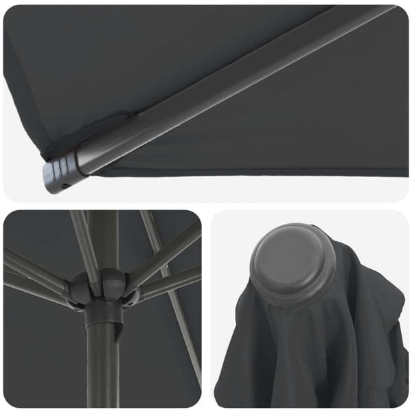 Trädgårdsparasol 270 x 270 cm Polyester Rektangulär Antracit
