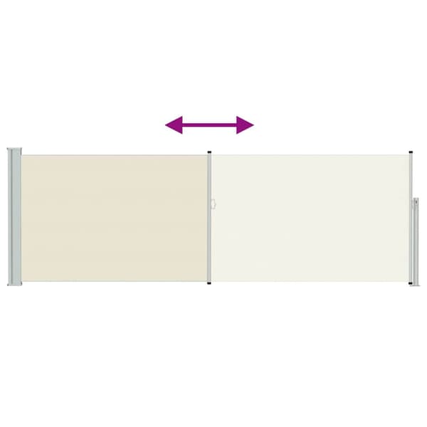 Infällbar sidomarkis 100x300 cm gräddvit