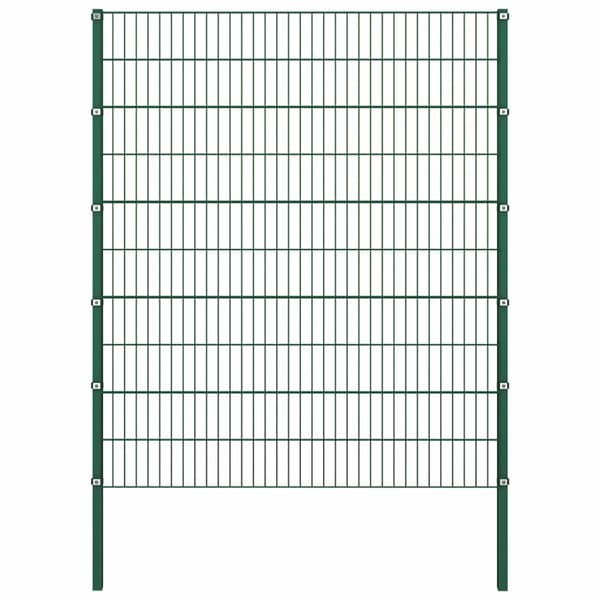 Staketpanel med stolpar järn 349x200 cm grön