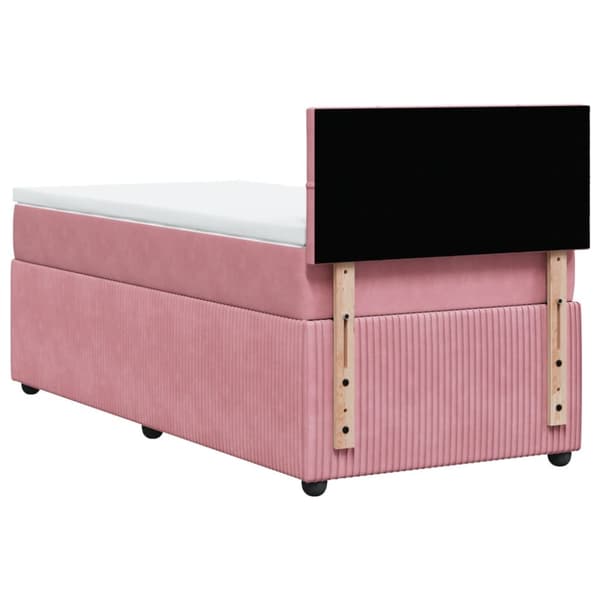 Ramsäng med madrass rosa 100x200 cm sammet