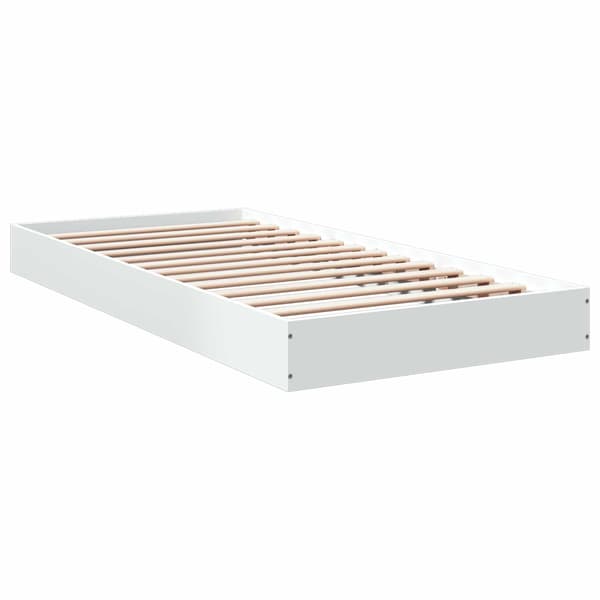 Golvsängsram Vit 80 x 200 cm Konstruerat trä