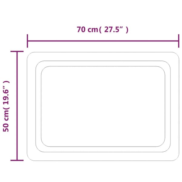 Badrumsspegel LED 70x50 cm