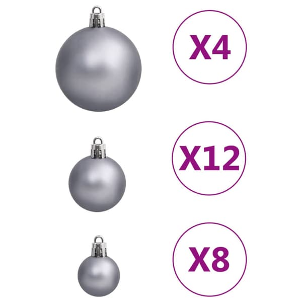 Julgranskulor 111 delar vit och grå polystyren