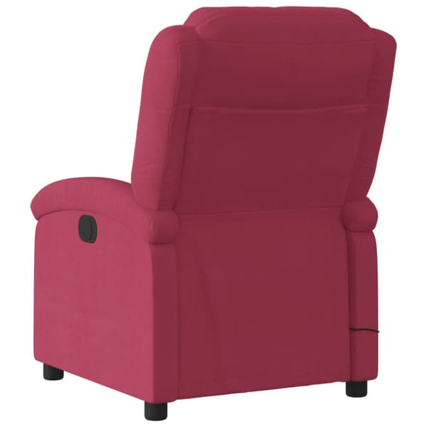 Massagefåtölj vinröd sammet
