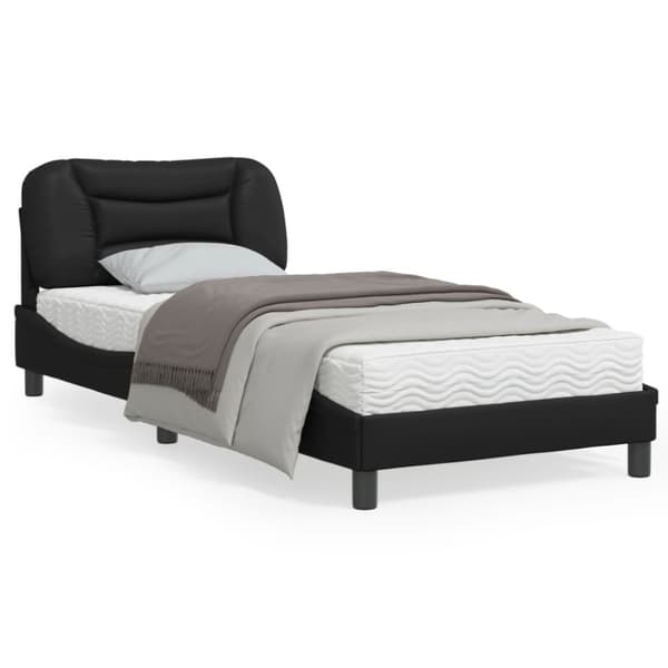 Bed Frame with LED without Mattress "Hvar" Black 90x190 cm