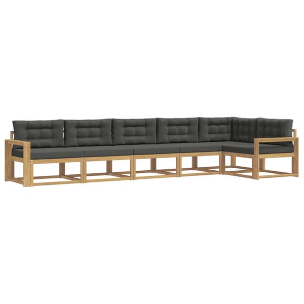 Utomhussoffset med kudde 4 pcs Vit och antracit Polyester