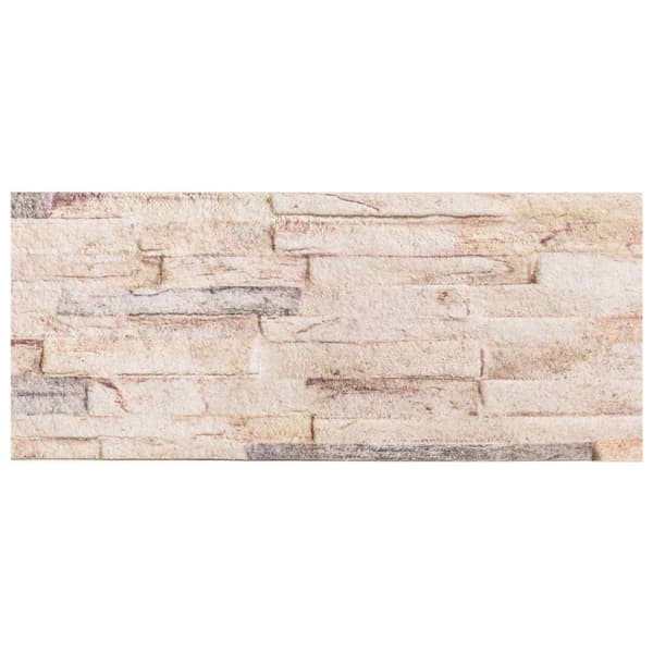 Väggpaneler 10 pcs Vit och röd 100 x 25 cm EPS Skum