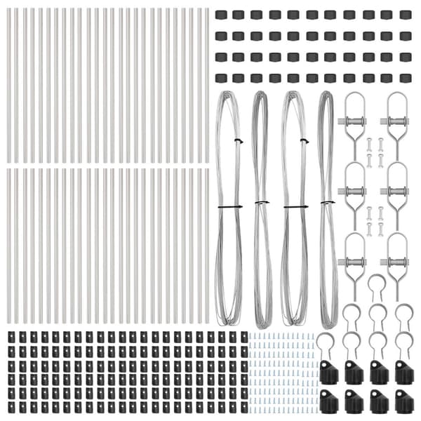 Stängselstolpe 52 pcs Grå 3,2 x 3,2 x 80 cm