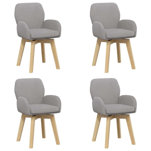 Svängande Matstolar 4 pcs Bouclé Ljusgrå 54 x 58 x 87 cm