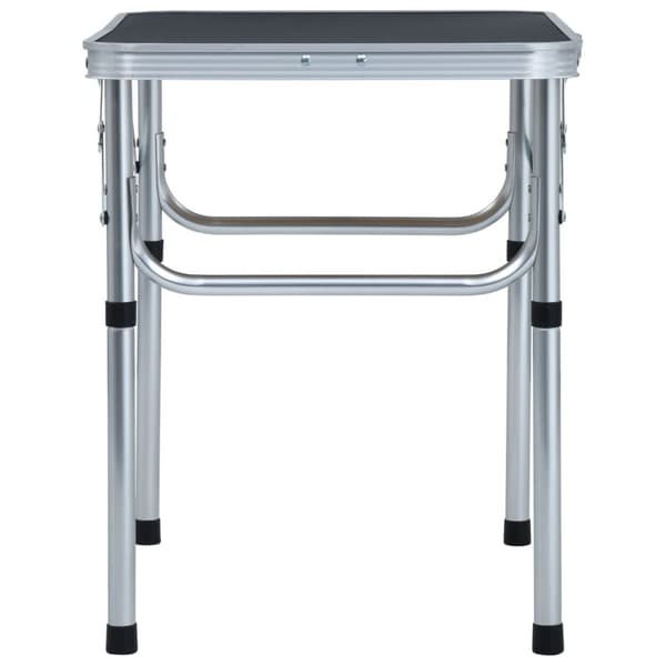 Hopfällbart campingbord grå aluminium 60x45 cm