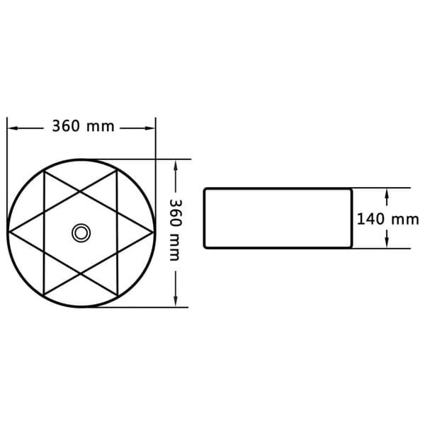 Handfat 36x14 cm keramik vit
