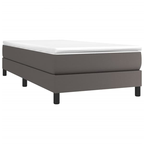 Boxspring-sängram grå 80x200 cm konstläder