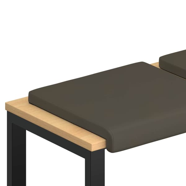 Bänk kudde 2 st Konstläder Grå Djup 35 cm