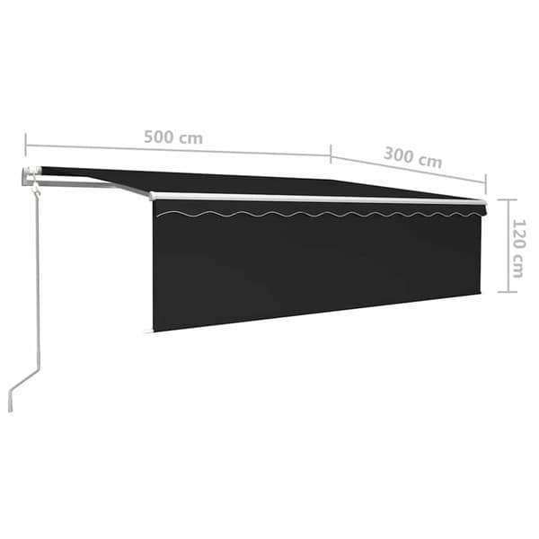 Automatiserad markis rullgardin vindsensor LED 5x3m antracit
