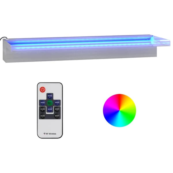 Vattenfall med RGB LED rostfritt stål 60 cm