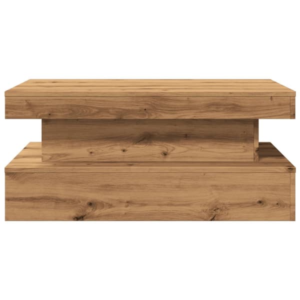 Soffbord med LED ek 90x50x40 cm