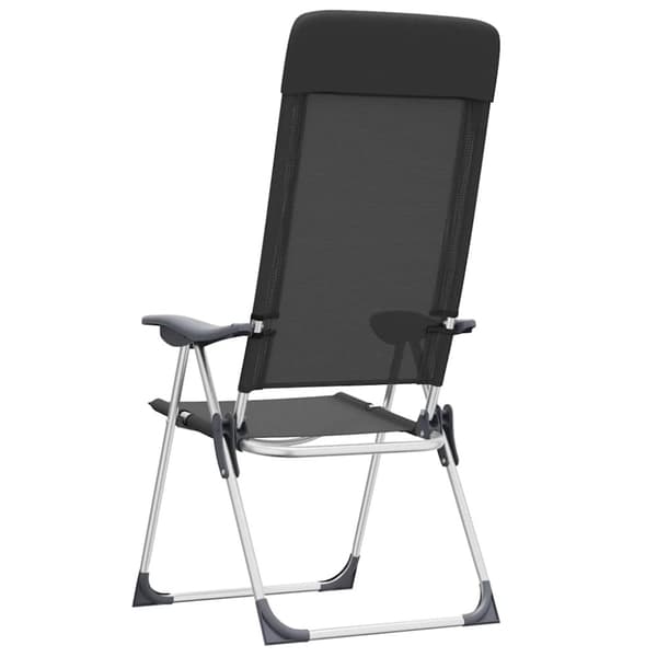 Hopfällbara campingstolar 2 st aluminium svart