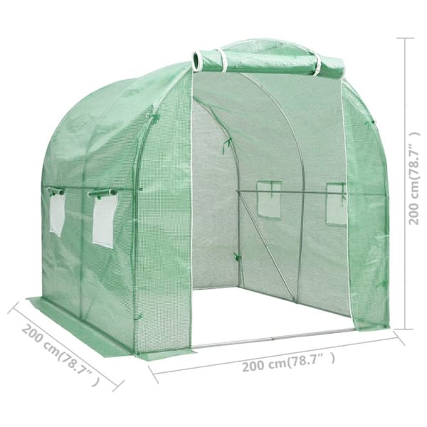 Växthus 4 m² 2x2x2 m