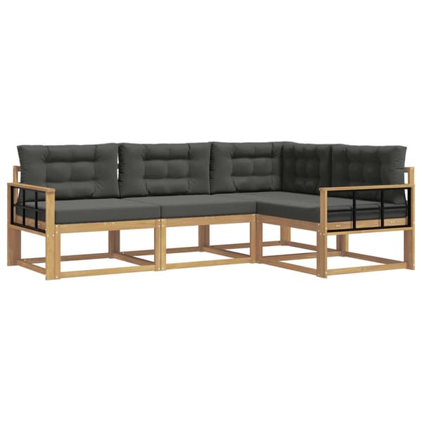 Utomhussoffset med kudde 3 pcs Vit och antracit Polyester