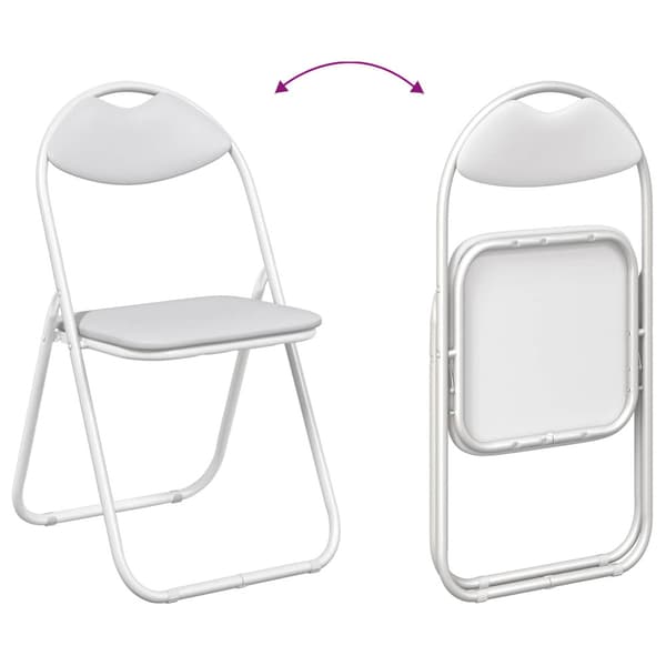 Fällstol 2 pcs Vit 48 x 43,5 x 81 cm Konstläder