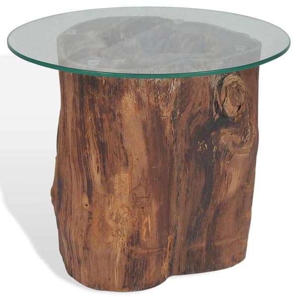 Soffbord teak glas 50x40 cm