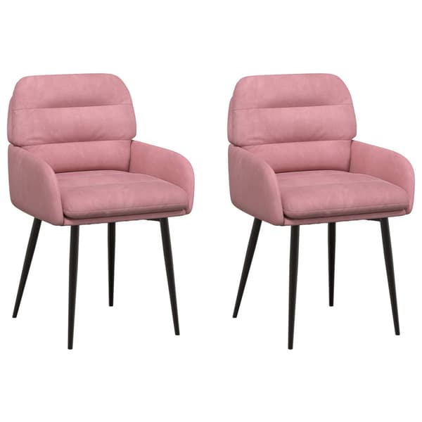 Matstolar 2 pcs Sammet Rosa 59 x 59,5 x 90 cm